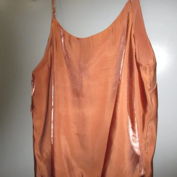 A New Day Women's Blouse Size XXL Brown Color with Lining Strap Shoulder Blouse - Picture 7 of 8